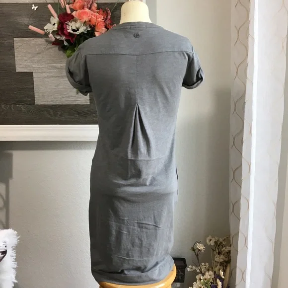 Prana V-neck Shirt dress with pockets. Sz XS-Grey - Picture 3 of 7